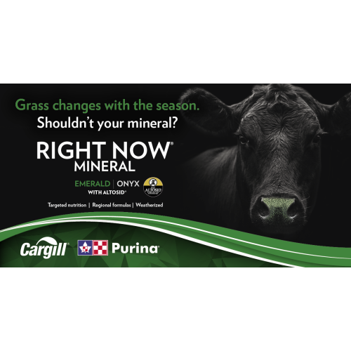 ANGLAIS, 11x8.5 RIGHT NOW MINERAL WITHOUT SALE (logo Cargill et Purina)