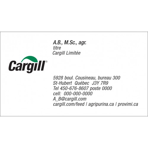  CARTES DE VISITE RECTO CARGILL FRANÇAIS