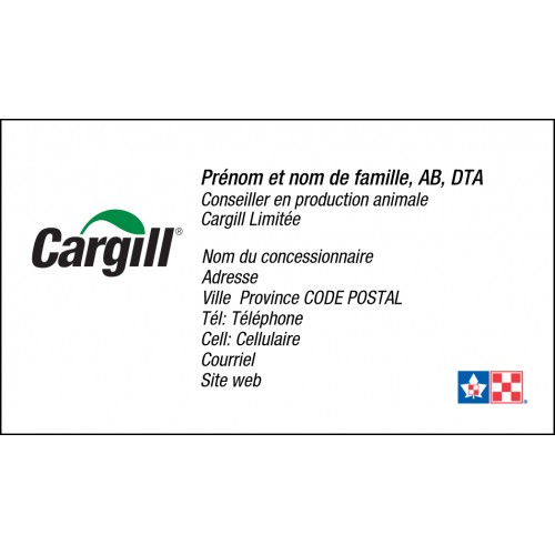 CARTES DE VISITE RECTO CARGILL PURINA FRANÇAIS