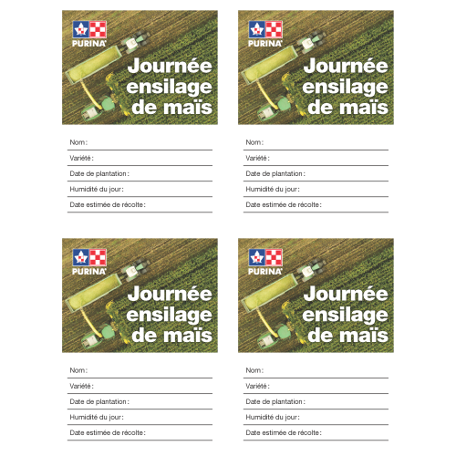 FRANCAIS, TAGS D'ÉCHANTILLONS JOURNÉES ENSILAGE DE MAIS