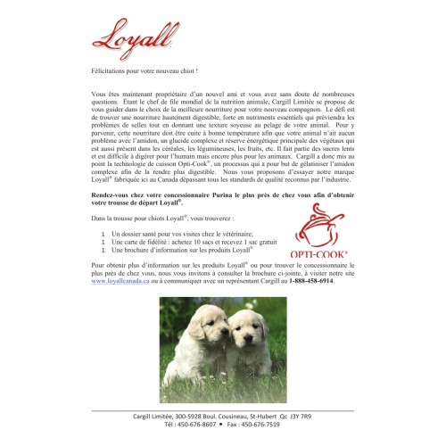 LOYALL PUPPY KIT LETTRE FRANÇAIS