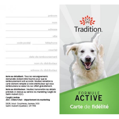 FRANÇAIS, CARTE FIDÉLITÉ CLIENT CHIEN TRADITION PLIÉE EN 2 