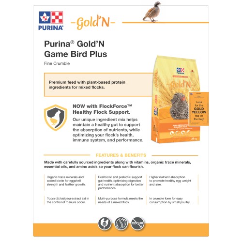 ANGLAIS, TECH SHEETS GOLD'N GAMEBIRDPLUS