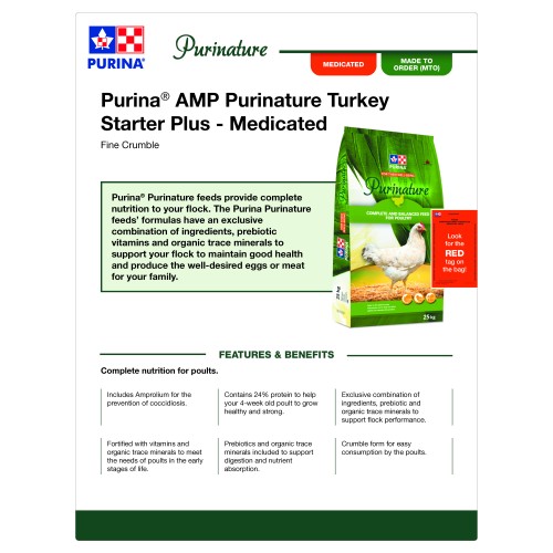 ANGLAIS, TECH SHEETS PURINATURE TURKEY STARTER